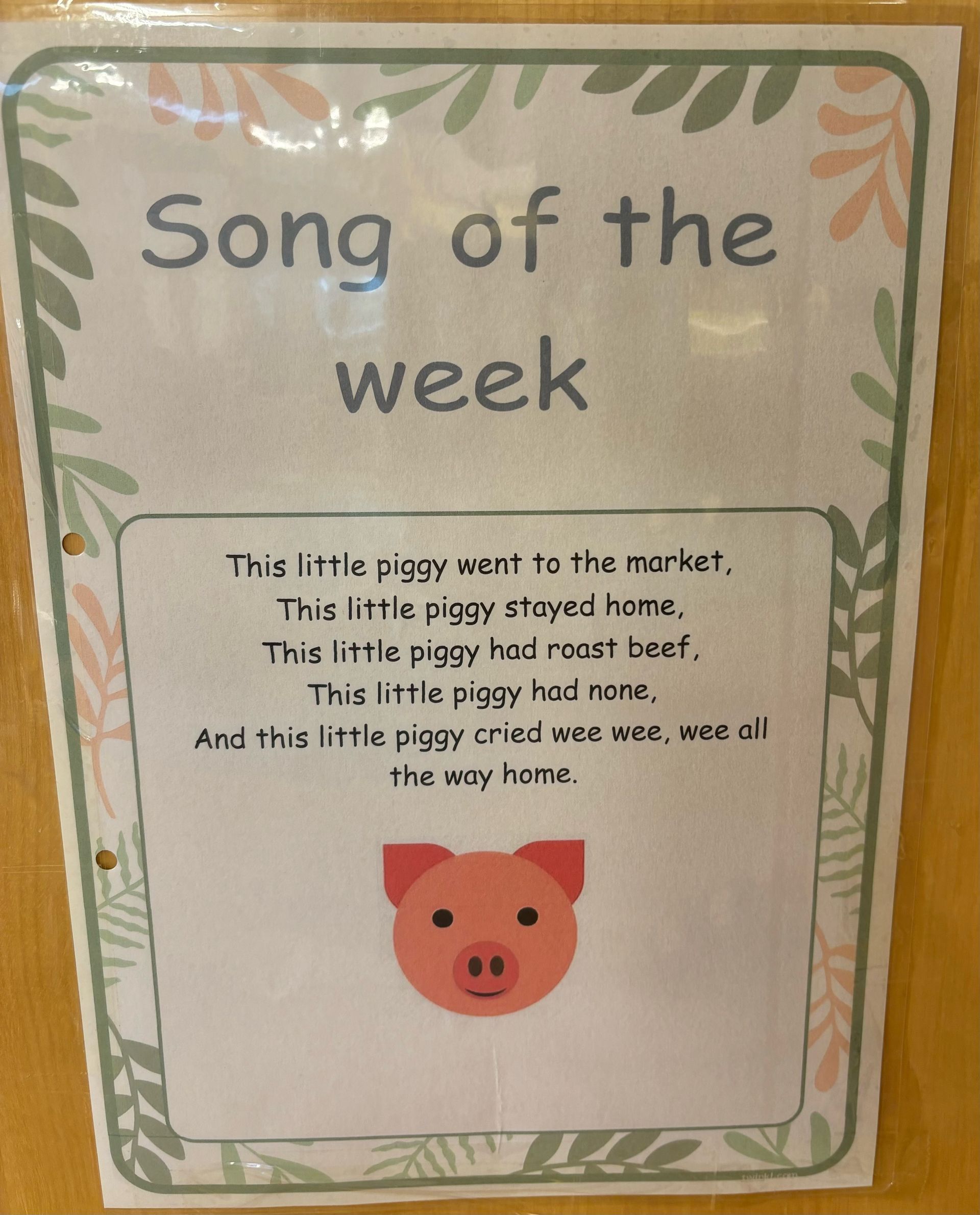 A poster that says song of the week on it