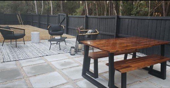 Outdoor Table and Bench — Mount Pleasant, SC — Tidewater Landscape LLC