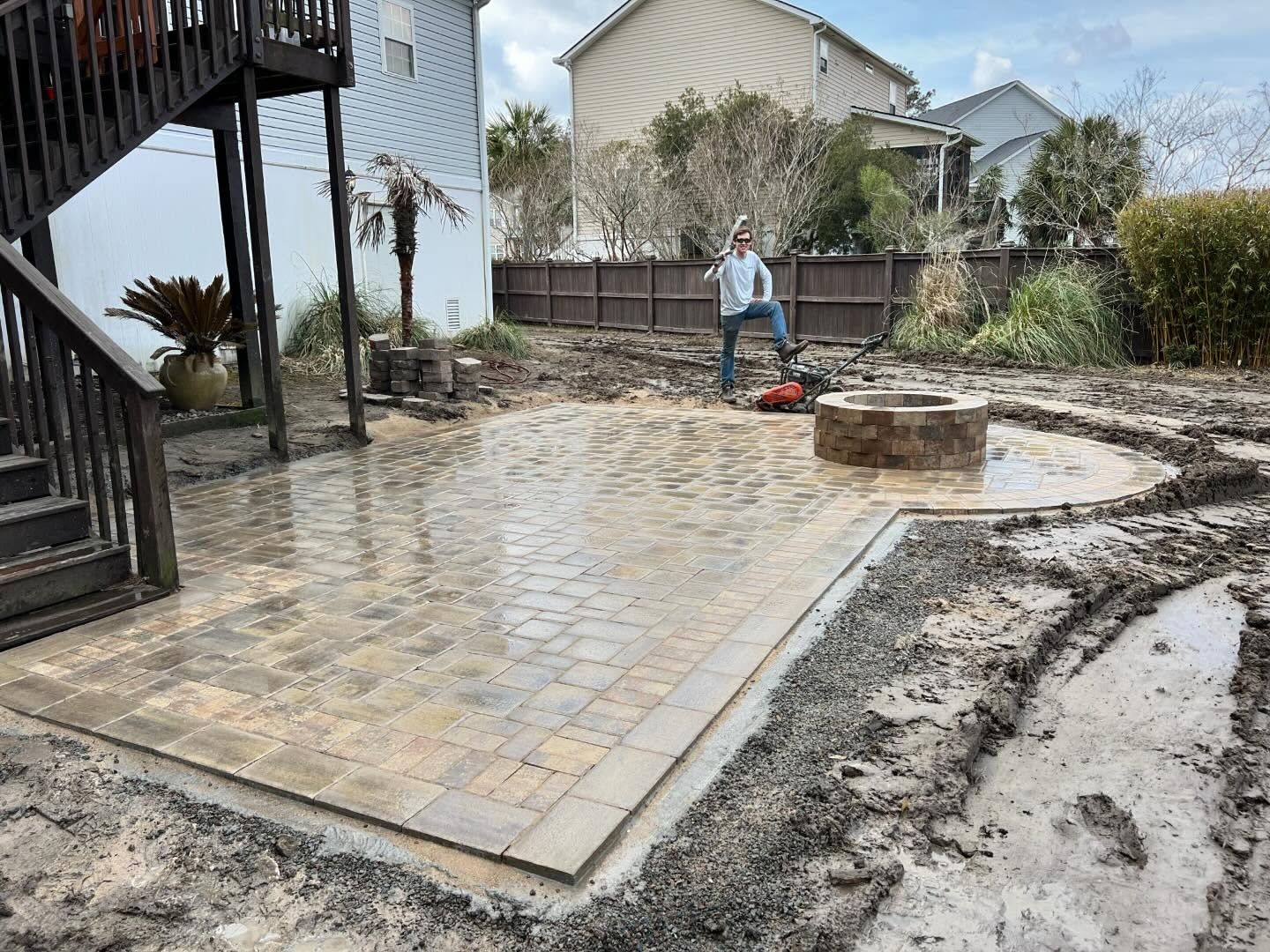 Paver patio installation in Mount Pleasant SC