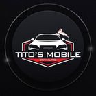 Logo for Tito's Mobile Detailing, featuring a white car on a dark circular background with red accents