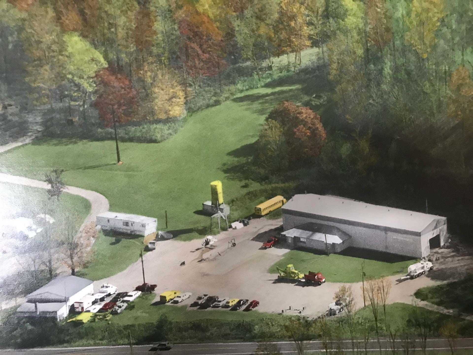 Aerial View of Warehouse — Snyder Twp, PA — Ray Burial Vault Co