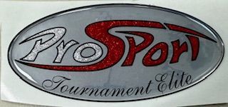 Pro Sport Tournament Elite logo on a gray oval with red and silver lettering.