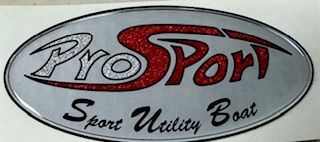 Pro Sport logo in an oval on a silver background, 