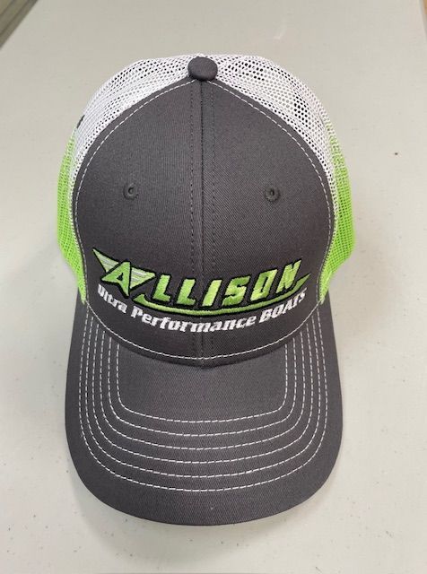 Gray and neon green Allison Ultra Performance Boats hat.