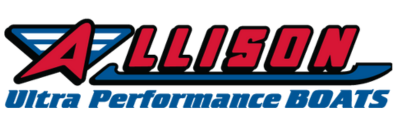Logo for Allison Ultra Performance Boats, with red and blue lettering.