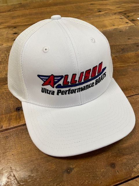 White  Logo Hat with white  Mesh #1216