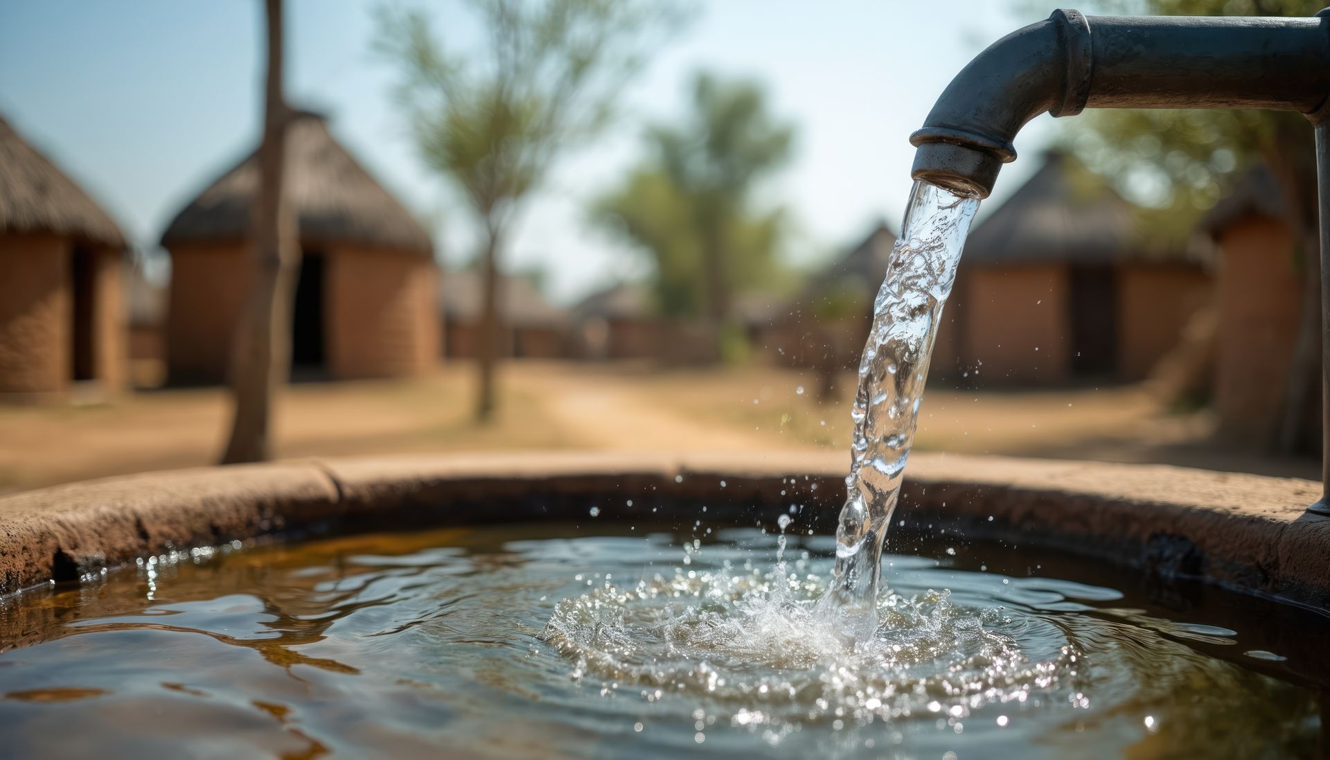Close-up of a water well, showcasing professional water well service and clean well components. 