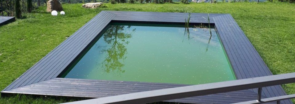 Piscina con lucernario in legno