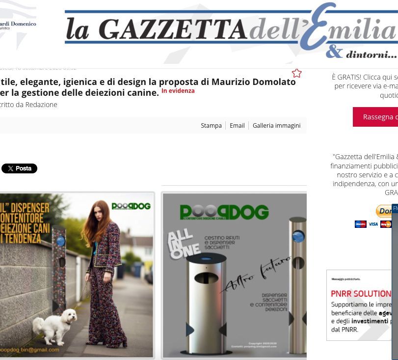 contenitore deiezione, contenitore deiezione cani, poop dog, arredo urbano, bin, designer Maurizio Domolato, contenitore con sacchetti deiezione cani