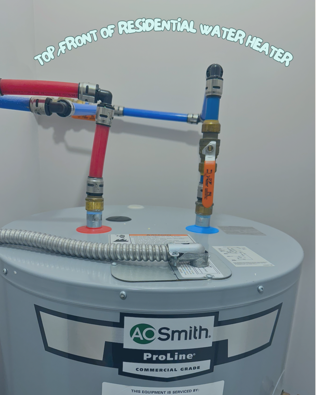 Top/Front of Electric Water Heater