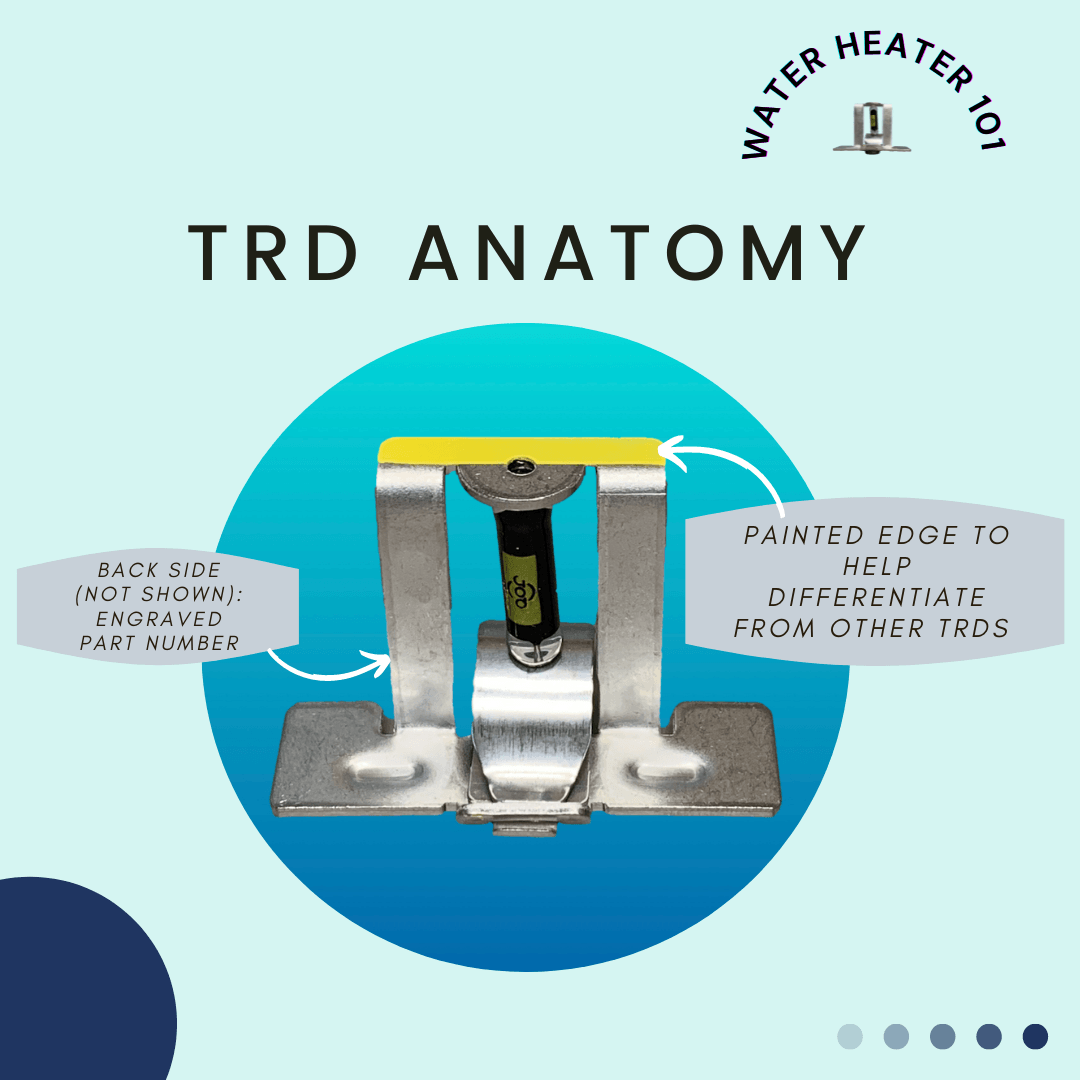 Water Heater TRD anatomy with arrow indicating TRD differentiation