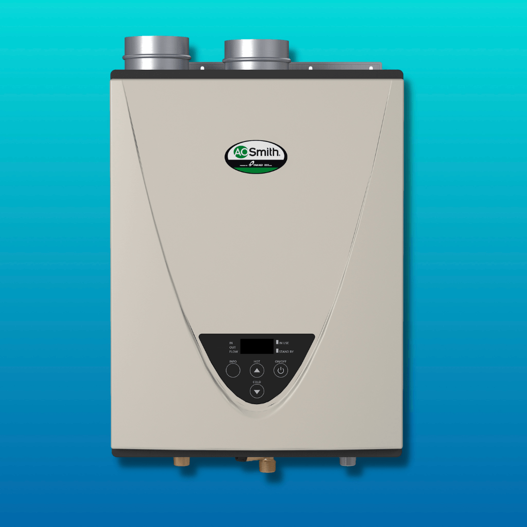 A.O. Smith Tankless Water Heater ATI-540 on blue ombre background