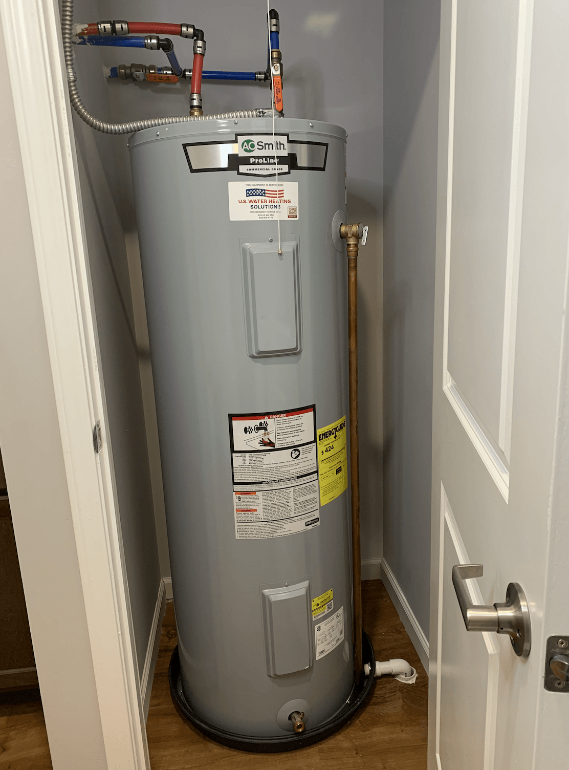 A.O. Smith ENT-50-120 Electric Water Heater Installed with PEX