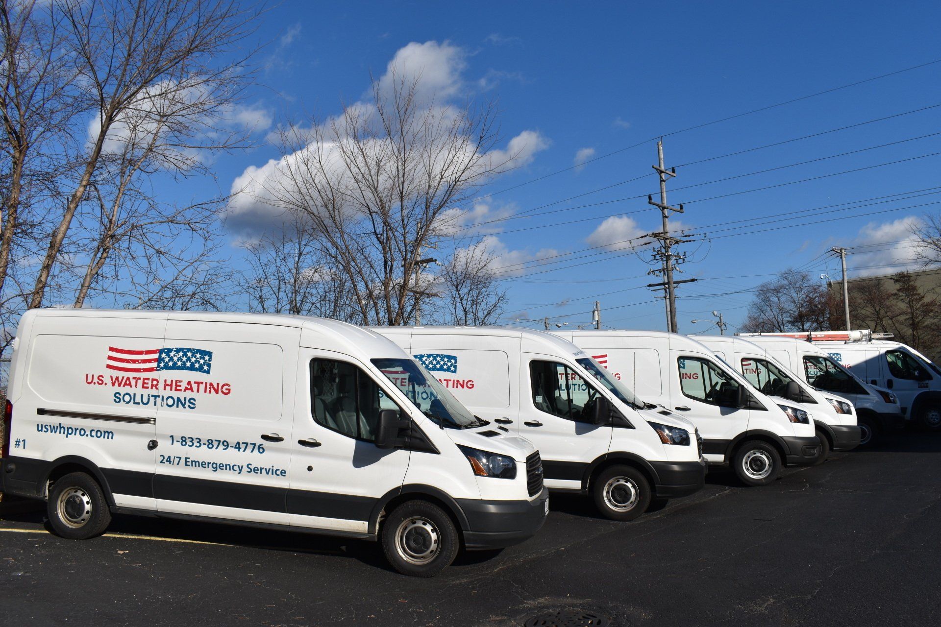 U.S. Water Heating Solutions company trucks