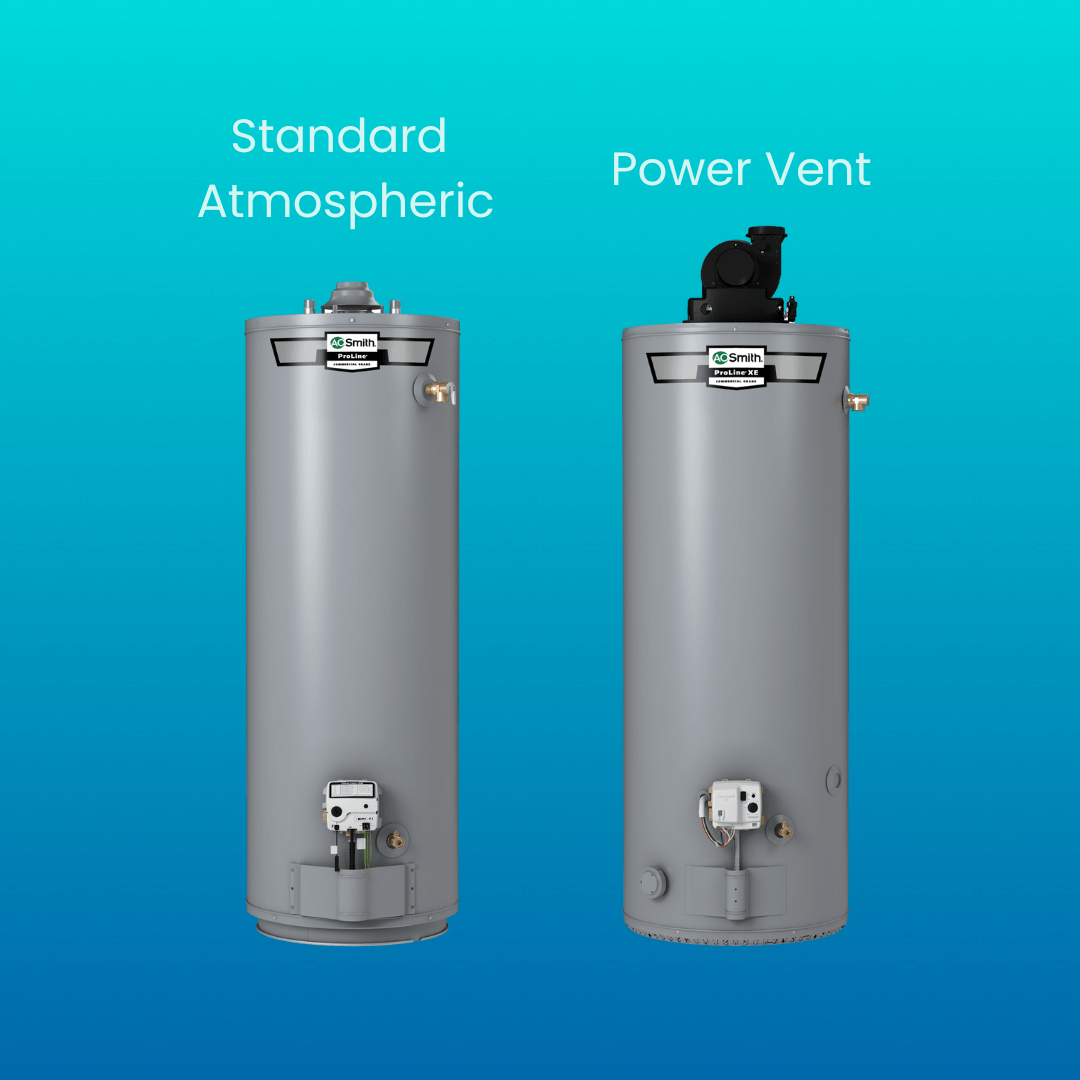 Standard Atmospheric Water Heater and Power Vent Water Heater