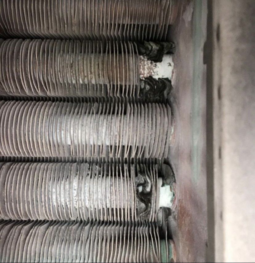Tankless Heat Exchanger Before Maintenance