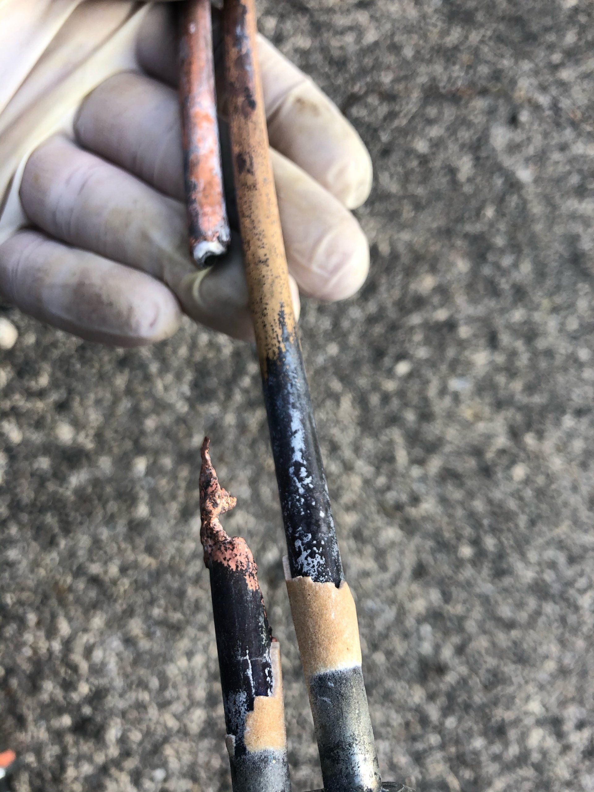 corroded copper water heater element