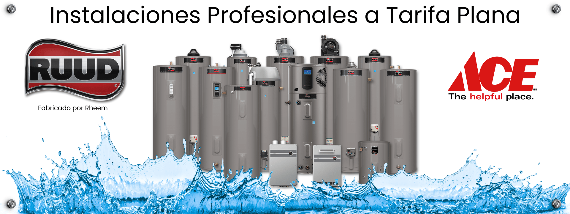 Ruud Water Heaters at Ace, Flat Rate Pricing
