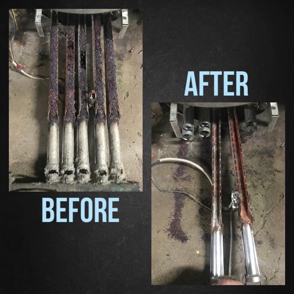 Preventative Maintenance Before and After on A.O. Smith BTR in a restaurant