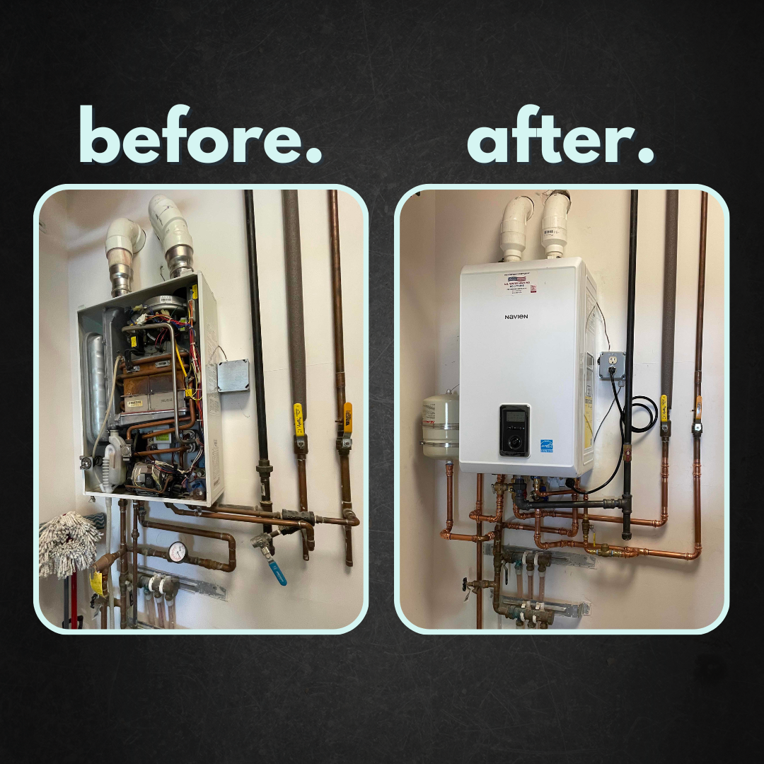 QVM9-125W1-NG Combi Boiler Replacement with Navien NCB-240/110H in New Lenox, Illinois