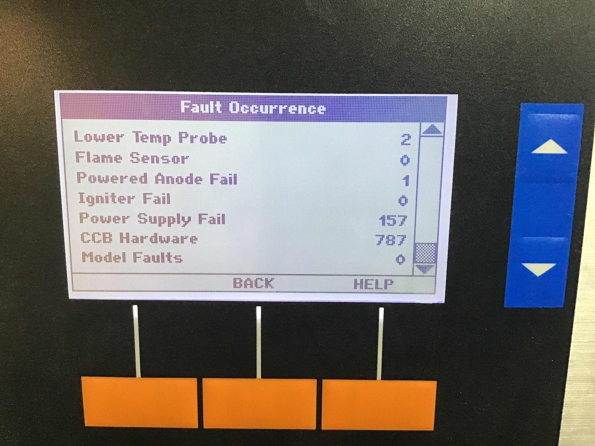 Error Code History on Commercial Water Heater #2