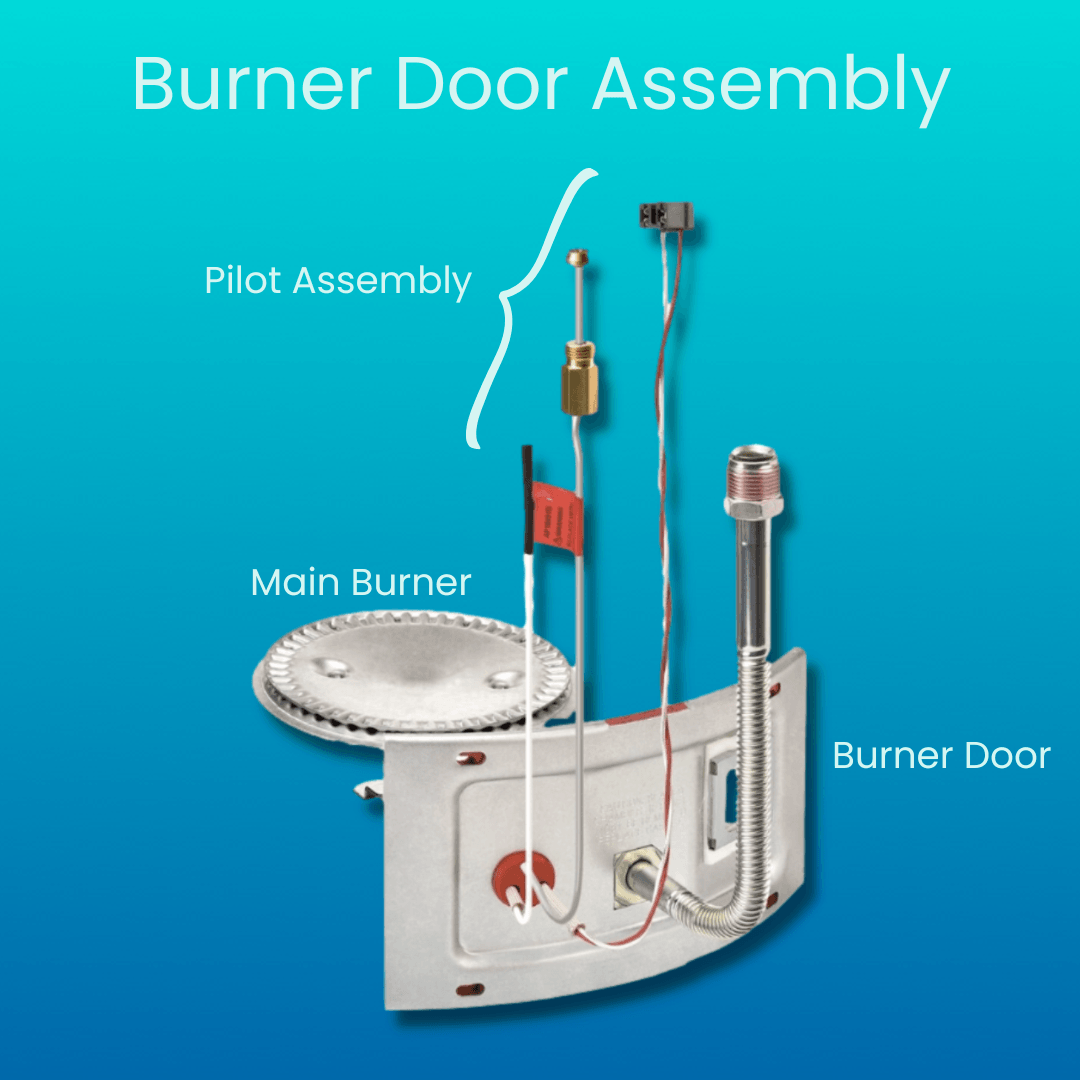 Diagram of Water Heater Burner Door Assembly