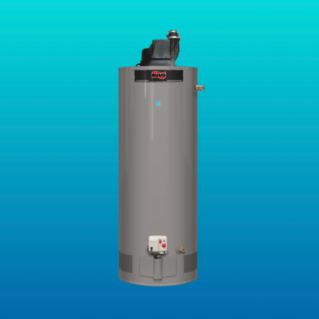 Power Vent Water Heater on Blue Ombre Background