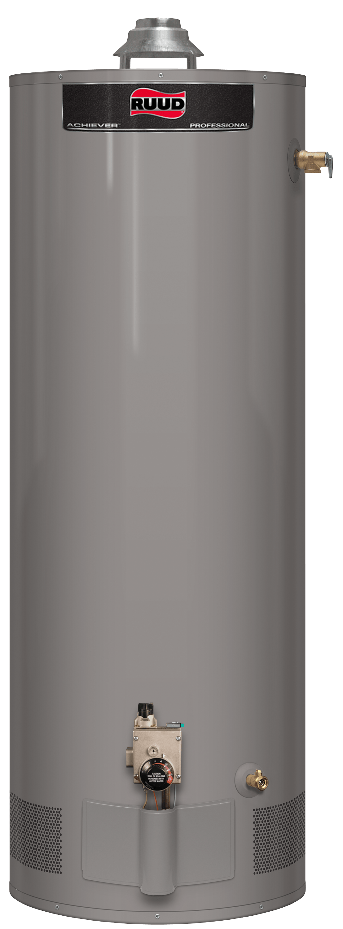 Ruud residential standard atmospheric water heater, Calentador de agua atmosférico