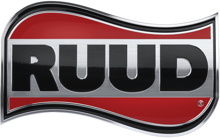 Ruud water heater logo, warranty service