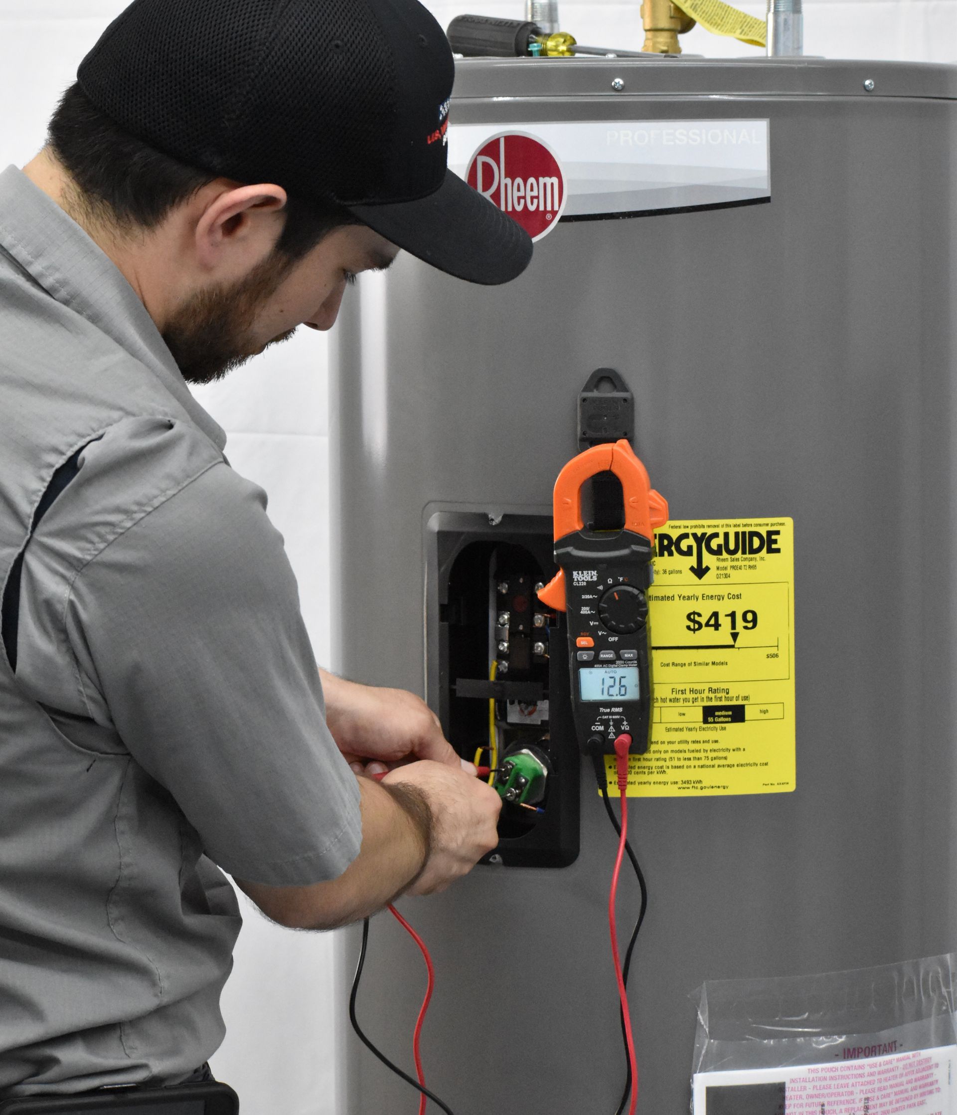 servicing an electric water heater