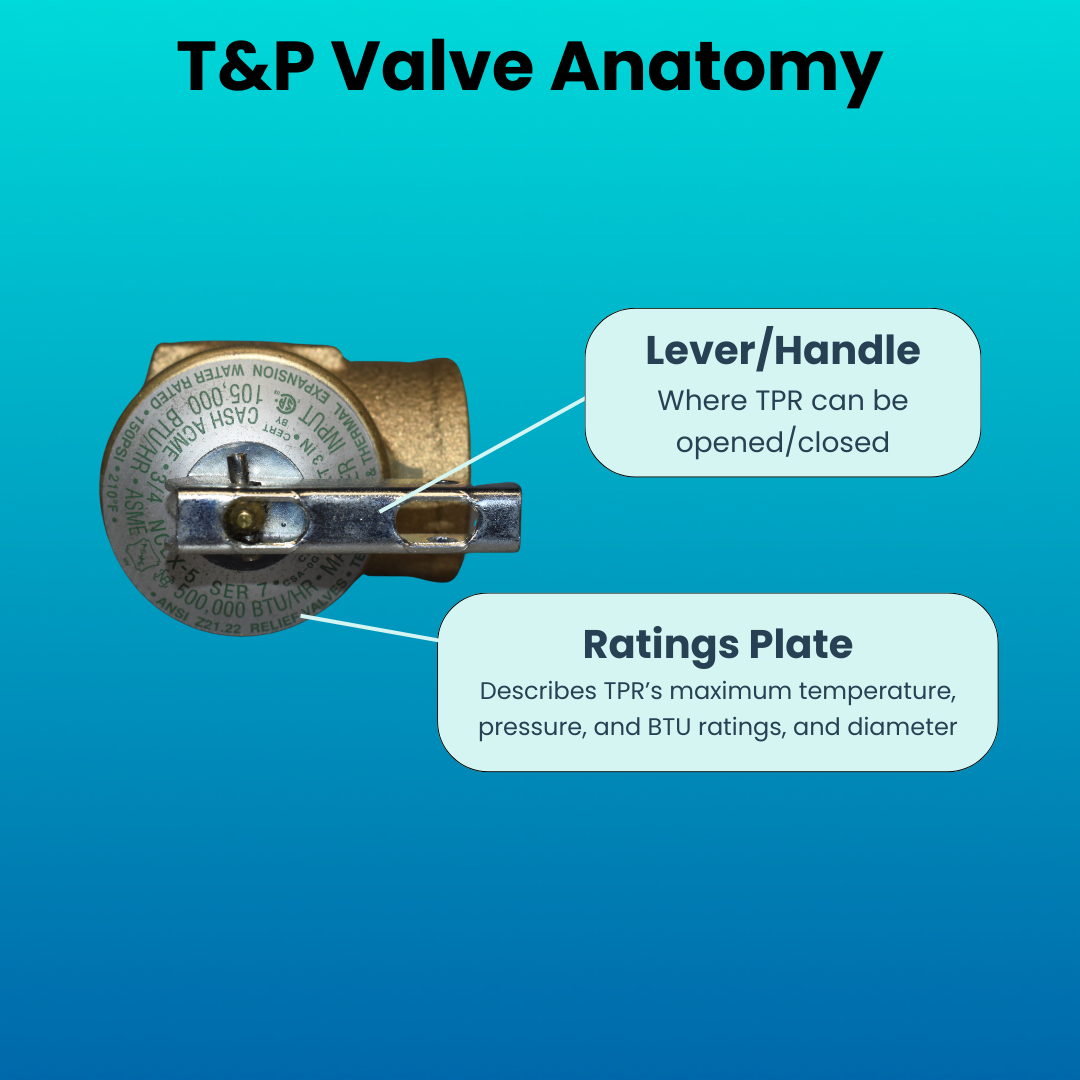 T&P Valve Anatomy - Top Down View