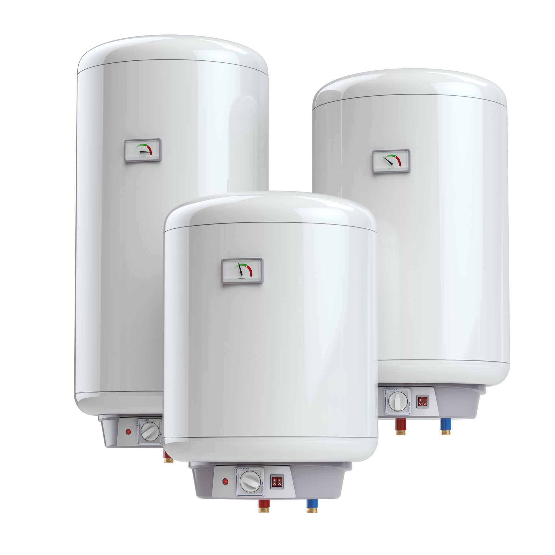 three boilers of different sizes