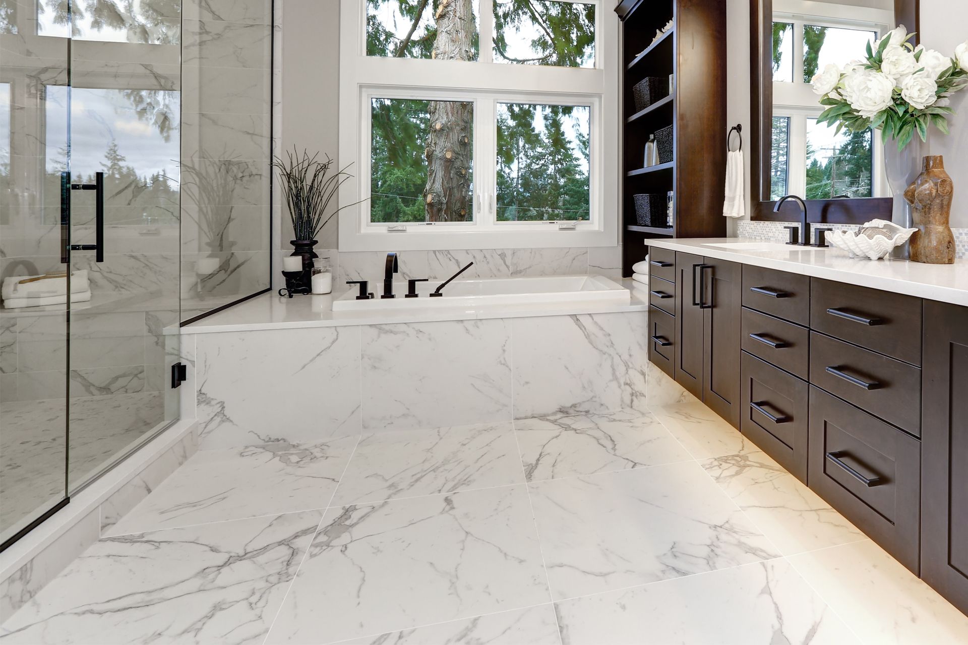 Bathroom tiles.