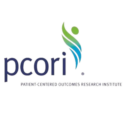 Logo for the Patient-Centered Outcomes Research Institute: blue text, abstract figure with green and blue lines.