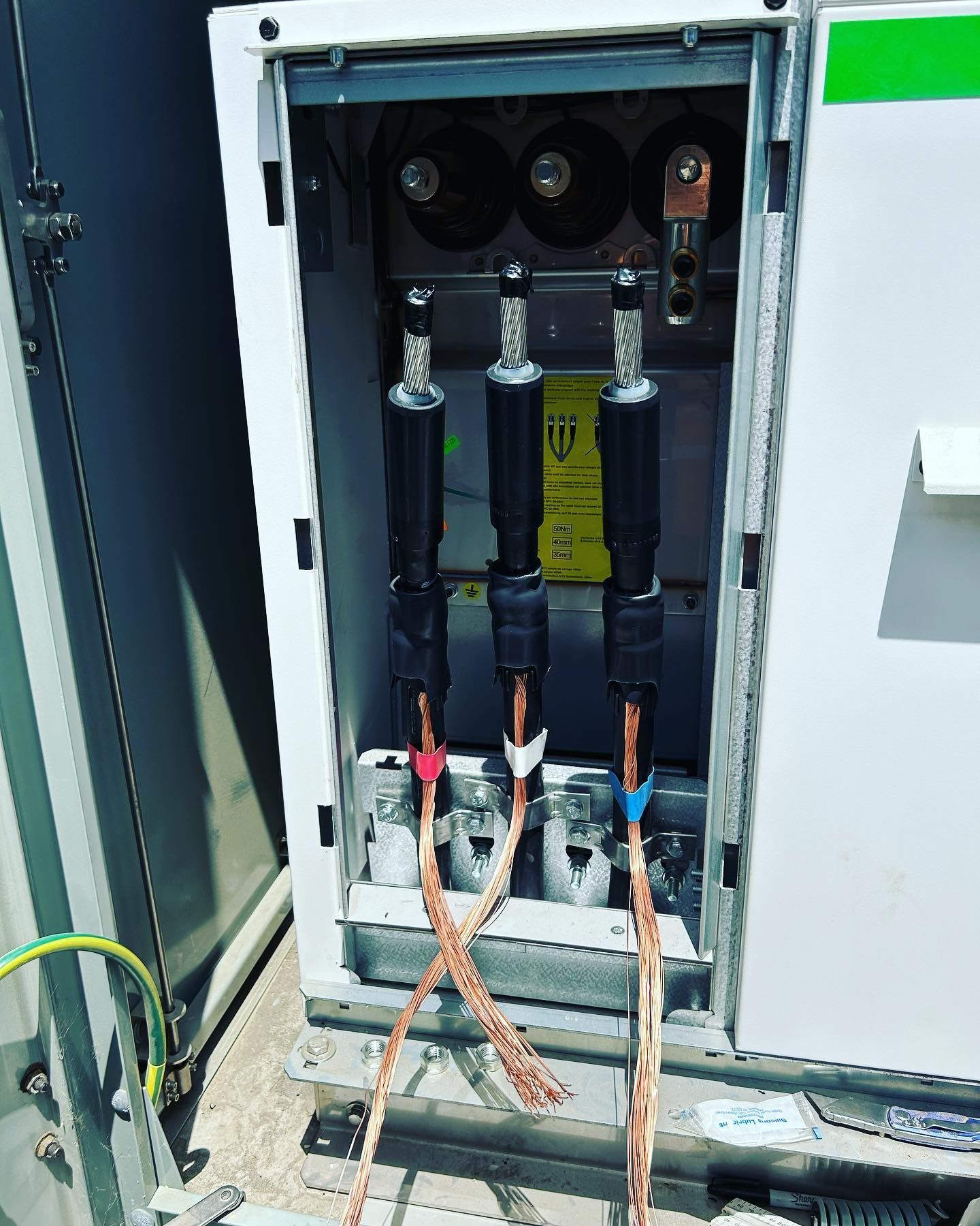Electrical Cabinet With Connected Wires — Central West Power Construction in Orange, NSW