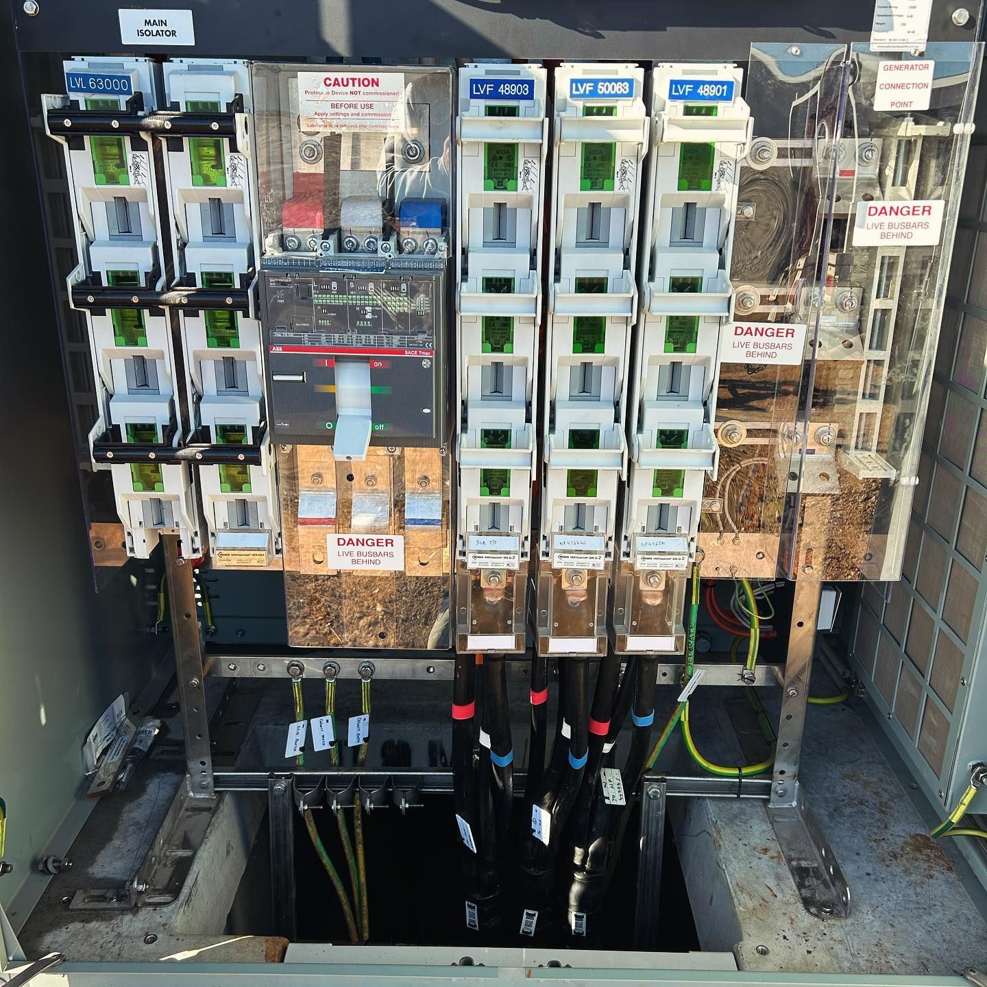 Electrical Cabinet With Fuses, Circuit Breakers — Central West Power Construction in Orange, NSW