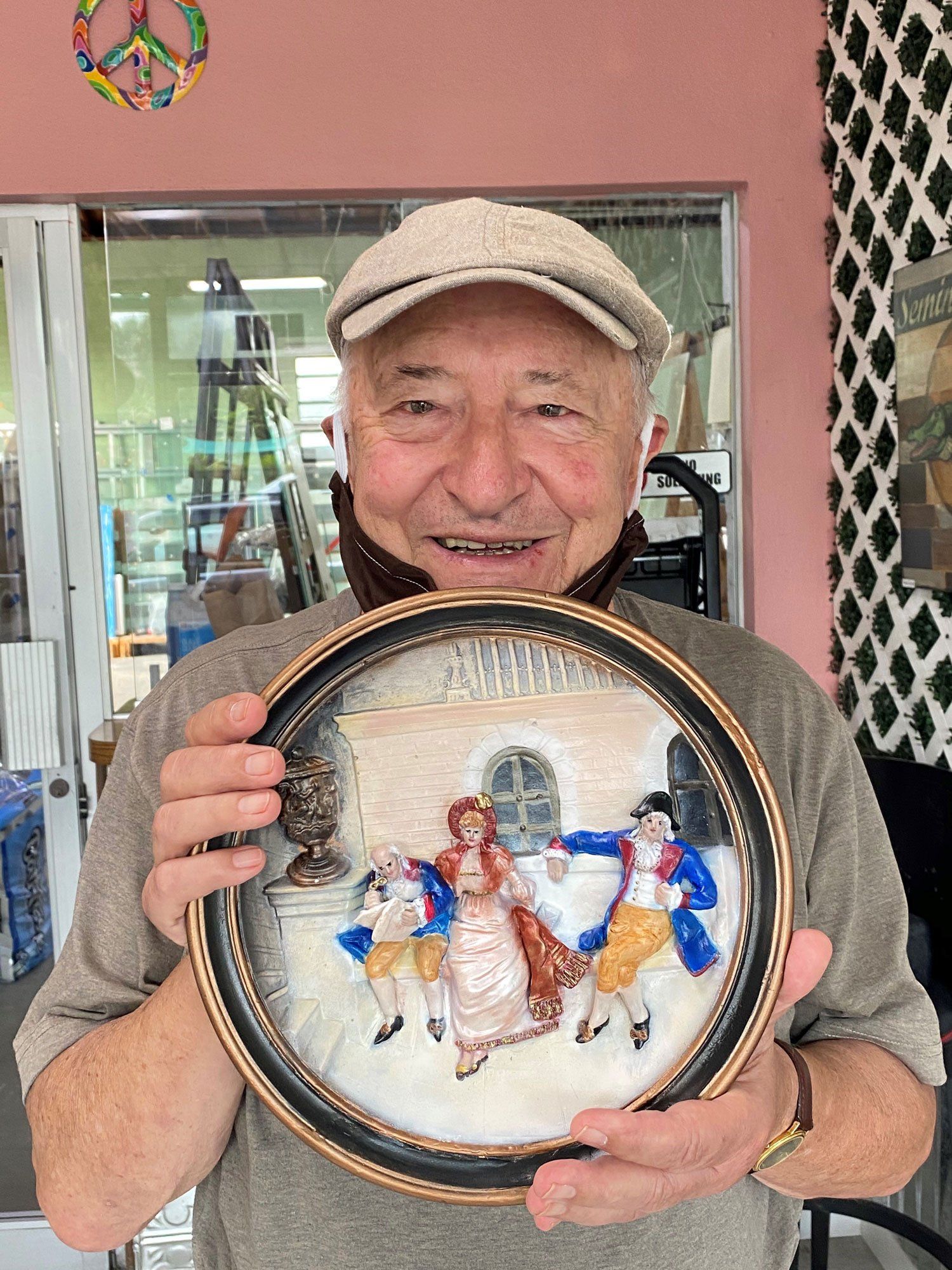 Man With Round Ceramic — Tampa, FL — Antique Restoration and Design