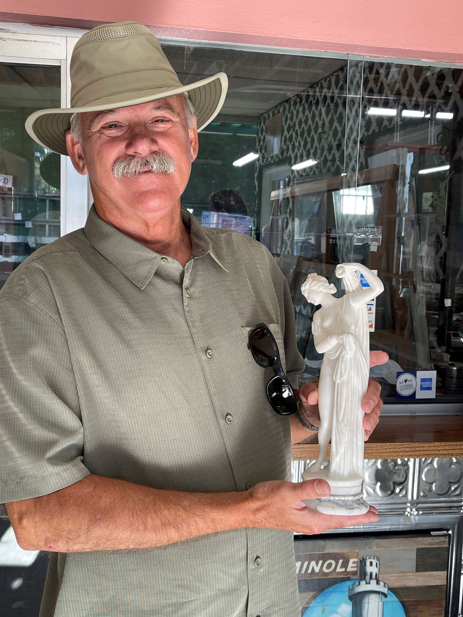 Man With White Ceramic — Tampa, FL — Antique Restoration and Design