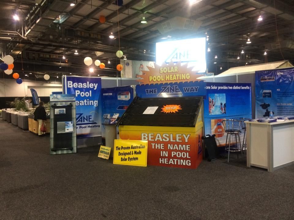 A sign that says beasley the name in pool heating