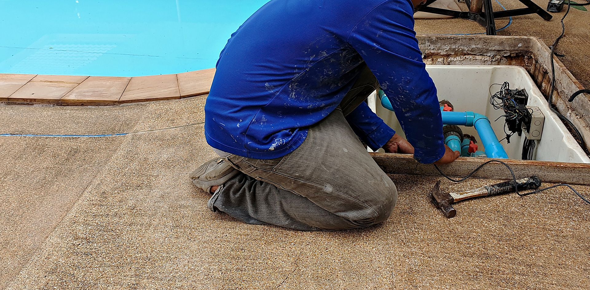 Professional pool maintenance with heat pumps inspection for efficient swimming pool heating