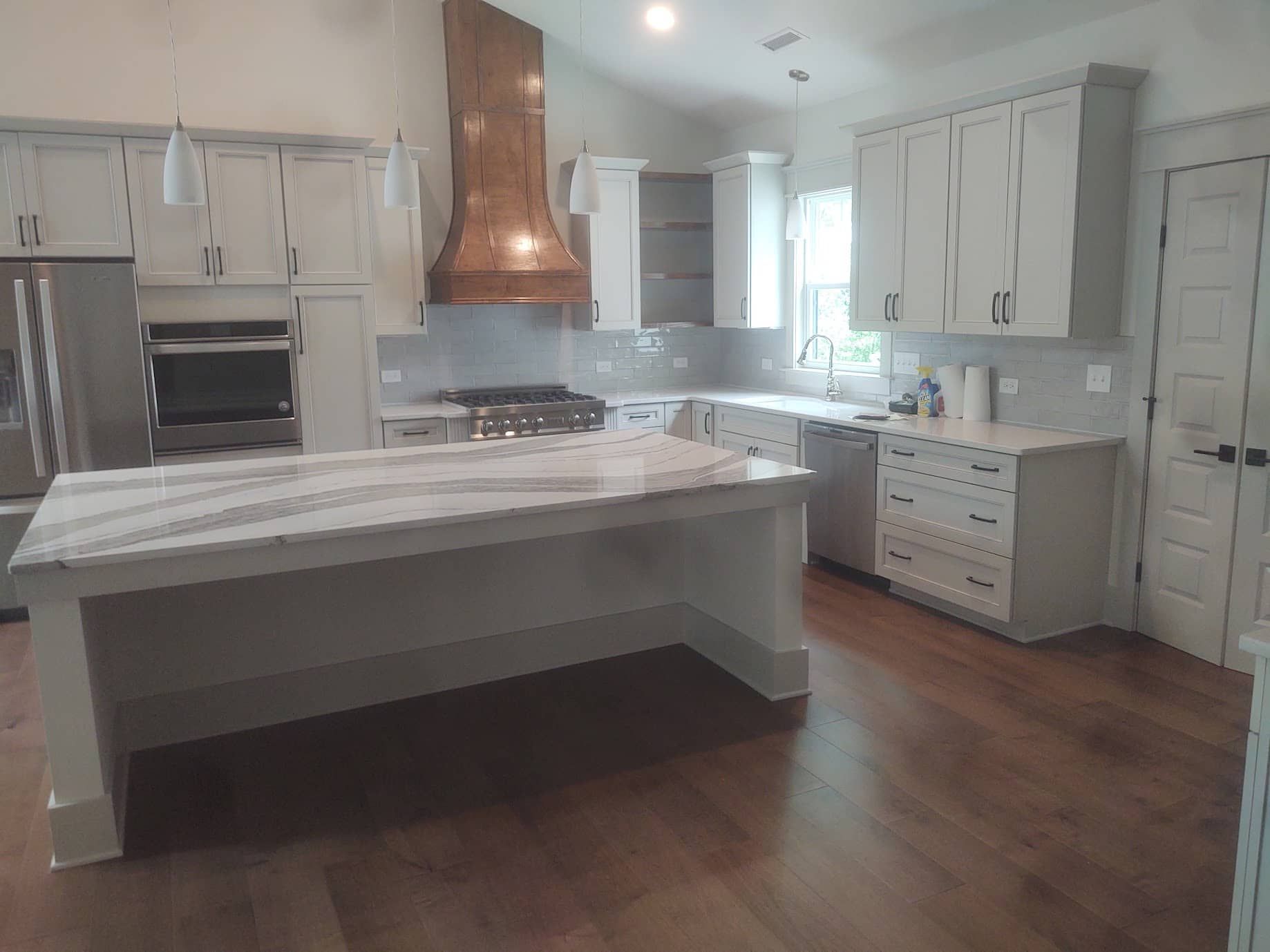 A kitchen is being remodeled in a house.