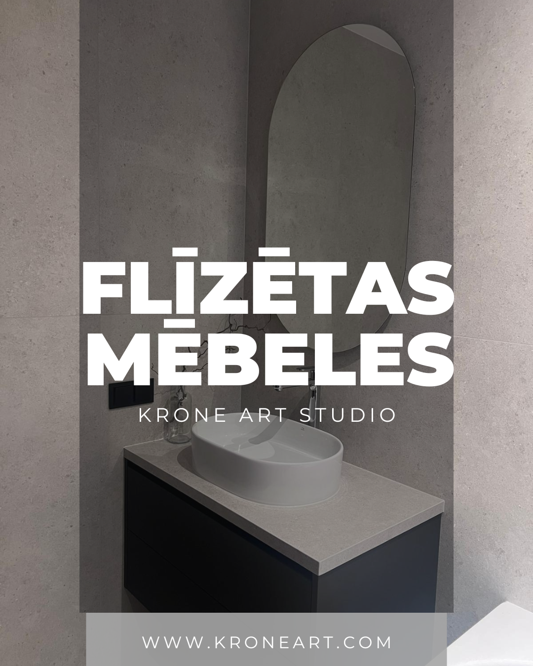 Pēc pasūtījuma izgatavotas fīzētas mēbeles vannas istabā