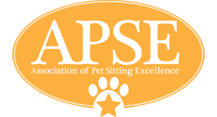 Orange APSE logo with paw print and star, representing Association of Pet Sitting Excellence.