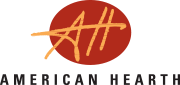 American Hearth logo: orange stylized 