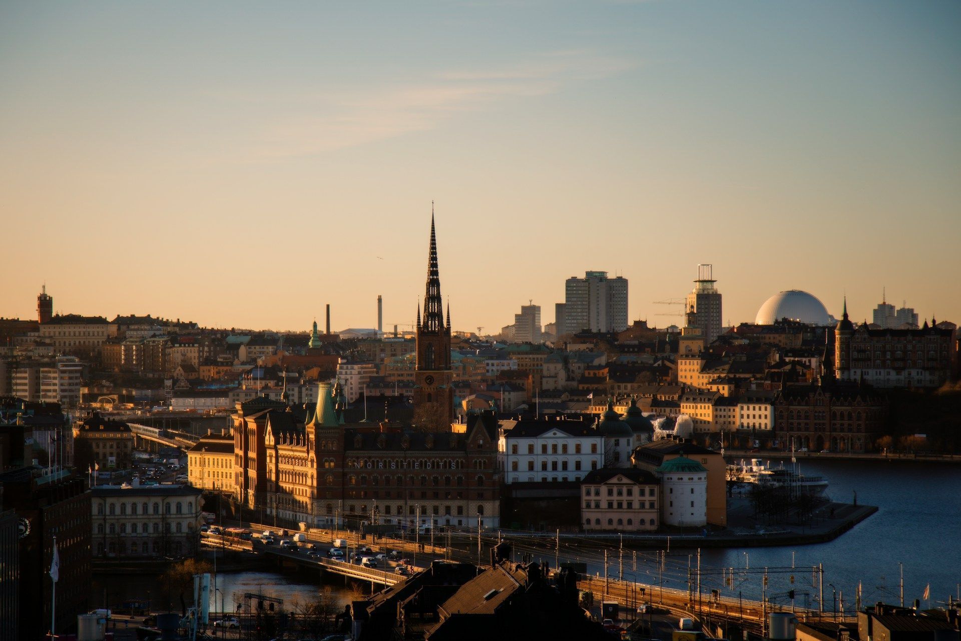 Stockholm skyline at dawn