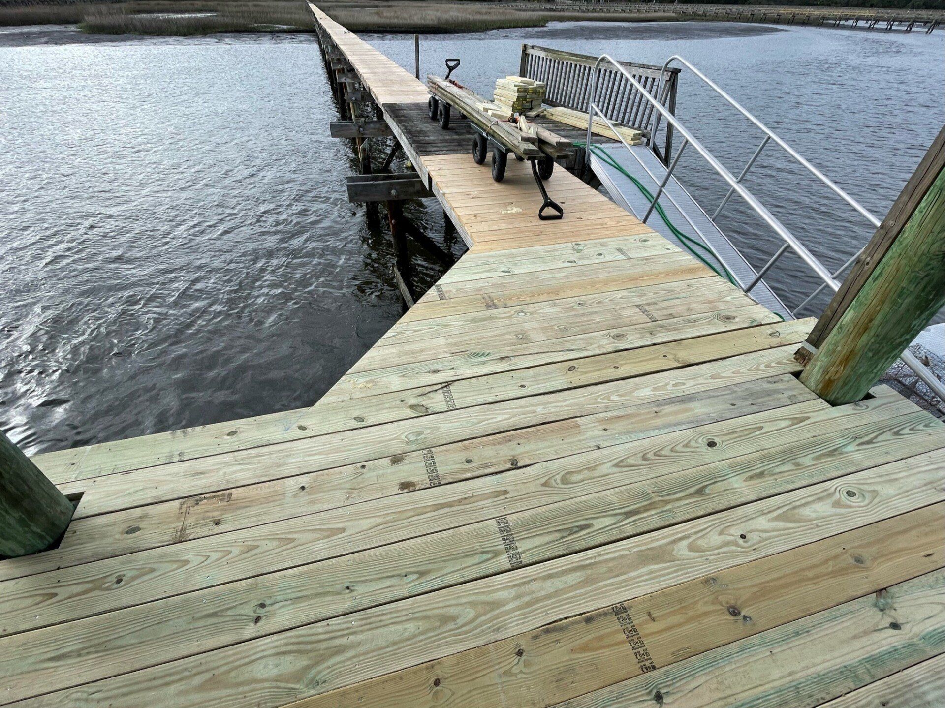 Speed Boat on Private Dock — Charleston, SC — Palmetto Outdoor Restoration