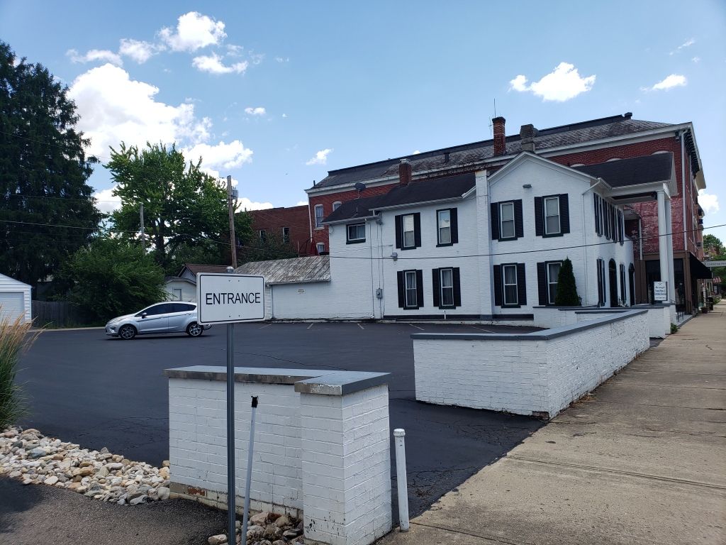 Several photos of interior and exterior view of Brough Funeral Home in Miamisburg, OH