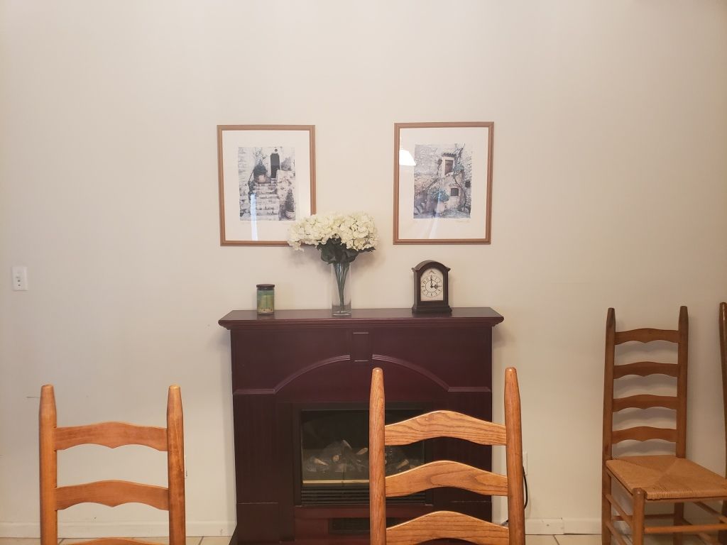 Several photos of interior and exterior view of Brough Funeral Home in Miamisburg, OH