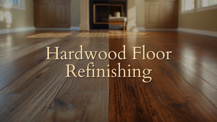 Hardwood floor refinishing before and after in Fort Oglethorpe, GA