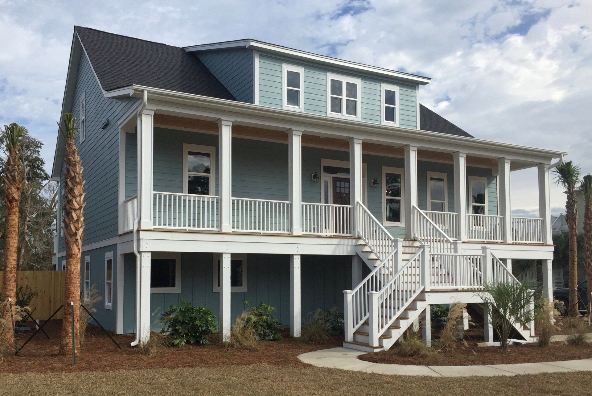 Blue coastal custom beach home